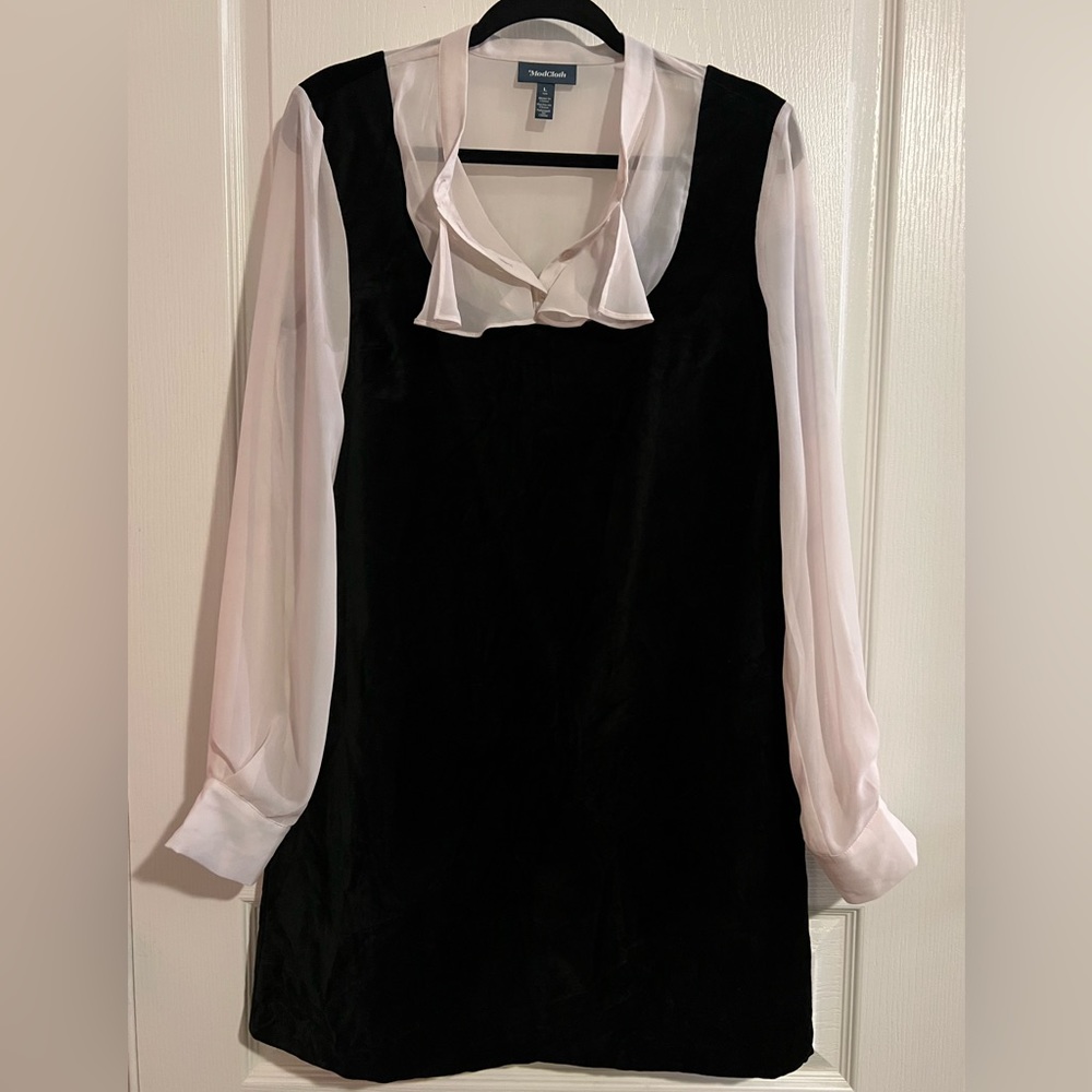 ModCloth Black and White Twofer Dress